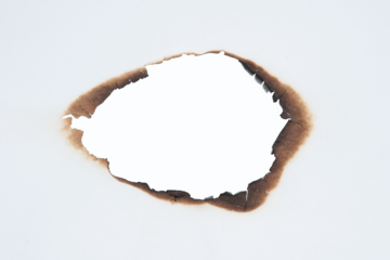 Burn hole paper design element cutout