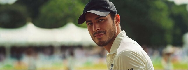 Golf competition. A close up male portrait.