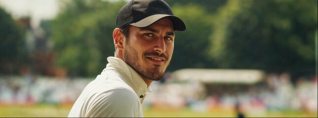 Golf competition. A close up male portrait.