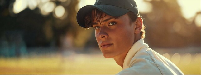 Golf competition. A close up male portrait.