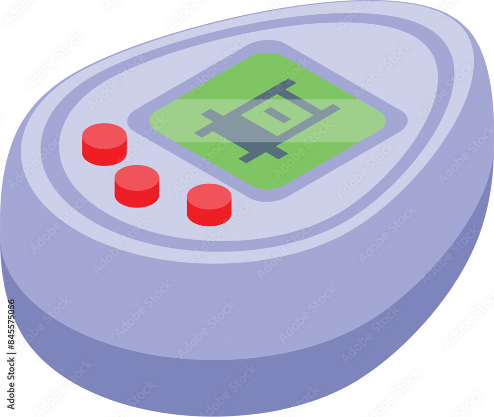 Aufkleber portable virtual pet game showing a pixelated creature on the lcd screen