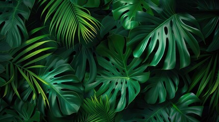 Exotic Greenery: Dark Bali-Inspired Background