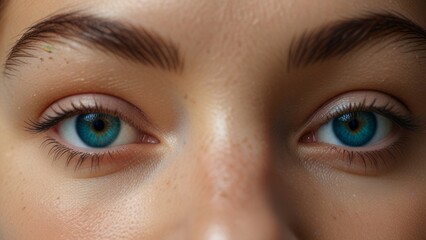 Detailed close up of Persons blue eyes with beautifully long eyelashes