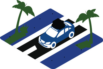 Colorful hand drawn illustration and traveling