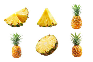 Pineapple Collection Bundle Set Isolated on a transparent background