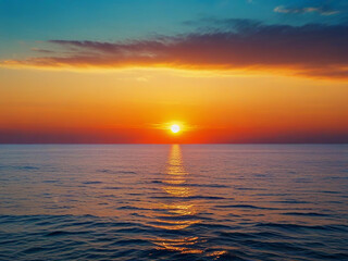 Fototapeta premium Beautiful view of the sunset on the sea