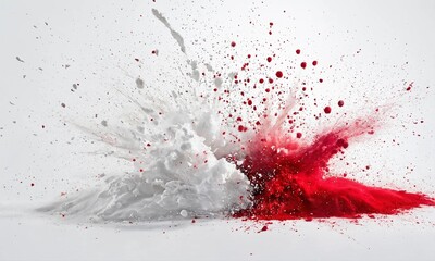 white and red powder splash design