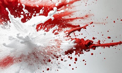 white and red powder splash design