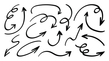 Arrow vector. Hand drawn brush stoke, speech bubble, line, cute doodle glitter pen line elements. vector illustration.