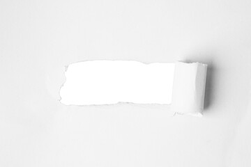 White torn hole paper design element cutout