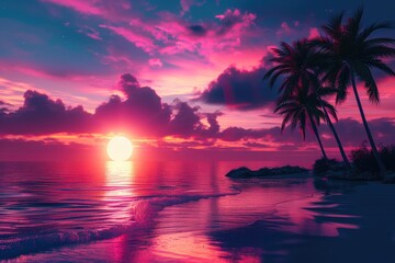 Tropical Twilight: Vibrant Hues Over Florida's Horizon