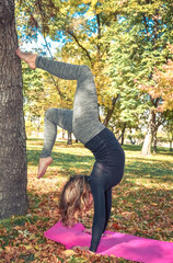 Girl doing a yoga pose
