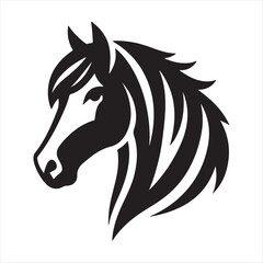 a beautiful horse head vector art illustration