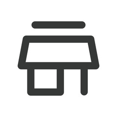 vector illustration of shop icon, online shop. shop flat black elegant line drawing