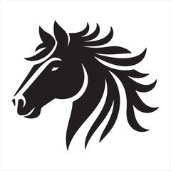 a beautiful horse head vector art illustration