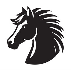 a beautiful horse head vector art illustration