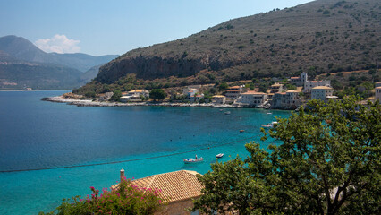 Fototapeta premium Panoramic view of Limeni Lakonias in Greece
