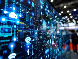 Obraz premium Futuristic Home Automation Display Showcases Smart Living Solutions at Tech Expo