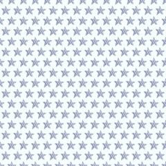 Seamless pattern blue stars on a white background