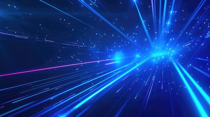 Obraz premium Glowing Neon Lights on Dark Space Background