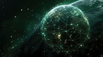 Obraz premium Global Data Connectivity: Earth's Network Nodes