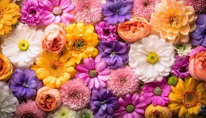 bouquet of colorful flowers background