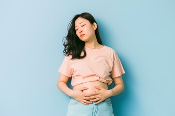 痩せたいのにダイエットに失敗してまた太ったことに悩む肥満女性
