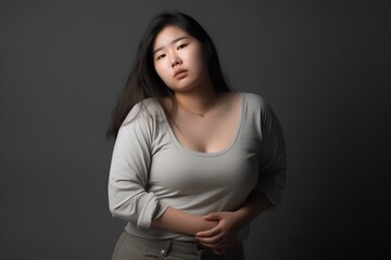 痩せたいのにダイエットに失敗してまた太ったことに悩む肥満女性
