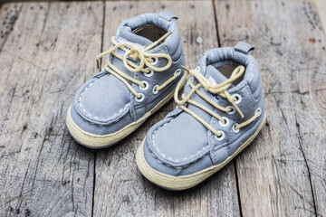 Denim texture of kids vintage shoe