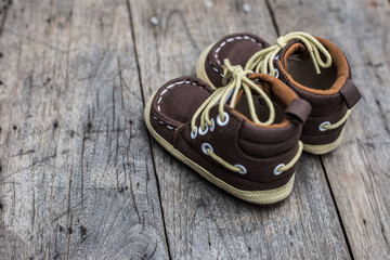 Denim texture of kids vintage shoe