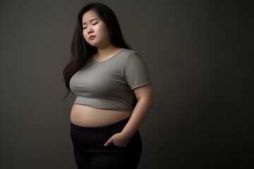 痩せたいのにダイエットに失敗してまた太ったことに悩む肥満女性
