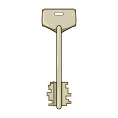 password key cartoon. safe unlock, sign line, padlock thin password key sign. isolated symbol vector illustration