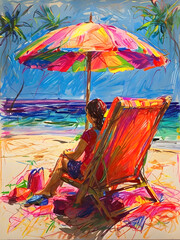 Picture yourself as the lone traveler, basking in the warm sun on a secluded beach,Ai generatd.