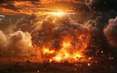 Explosive Eruption of Fire and Smoke