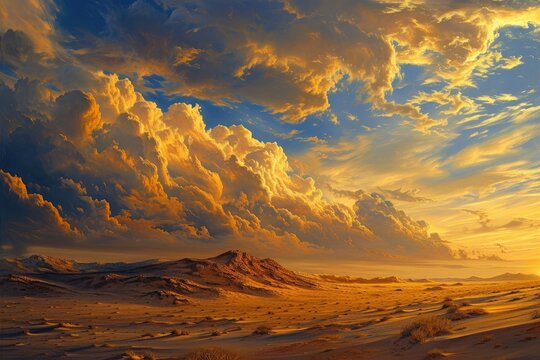 Sun-Kissed Sands: Golden Glow of the Desert Landscape
