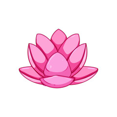 plant lotus flower cartoon. blossom nature, pink leaf, yoga beauty plant lotus flower sign. isolated symbol vector illustration