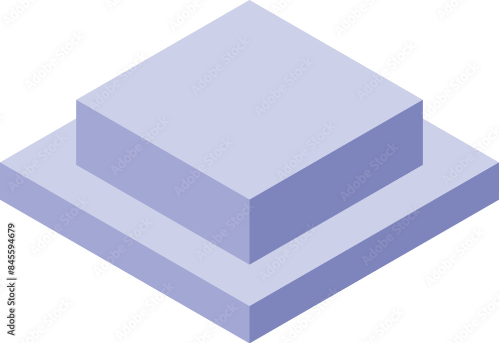 Poster 3d isometric empty double square podium creating perspective