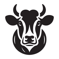 A cow head shape vector art illustration
