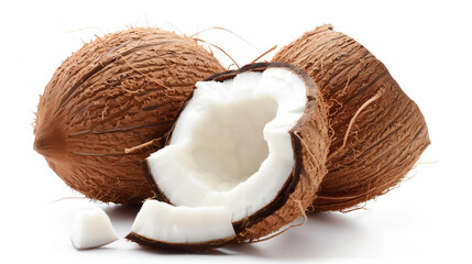 coconut on white background