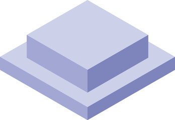 3d isometric empty double square podium creating perspective