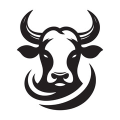 A cow head shape vector art illustration