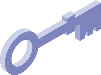 Simple purple key is floating, perfect for concepts about safety and security