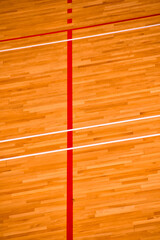 The scene of badminton court. Indoor badminton court. Sport or recreation concept.