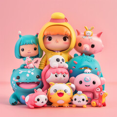 Fototapeta premium pigs on white