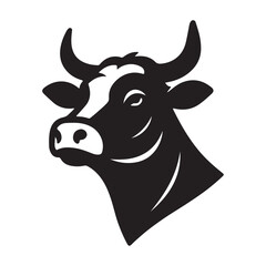 A cow head shape vector art illustration
