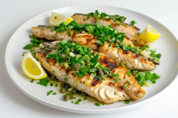 Tasty Caesar-Inspired Roasted Fish with Fresh Herbs and Zesty Sauce