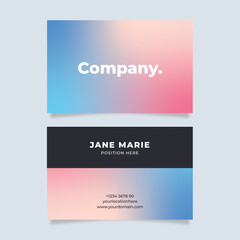 Gradient elegant business card. Gradient abstract business card. Colorful gradient business card. Colorful gradient business card template. Colorful professional business card 