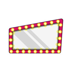 light makeup mirror frame cartoon. bulb theater, table actor, vanity backstage light makeup mirror frame sign. isolated symbol vector illustration