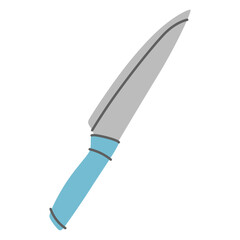 Obraz premium Knife, kitchen cutting tool with metal blade and wooden handle. Cutlery, kitchenware for cooking, chopping.