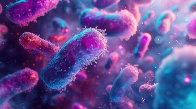 Realistic 3D Image of Probiotic Lactobacillus